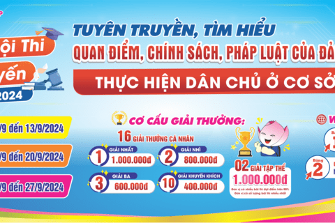Hưởng ứng, tham gia Hội thi trực tuyến tìm hiểu quan điểm, chính sách, pháp luật của Đảng, Nhà nước về thực hiện Dân chủ cơ sở năm 2024